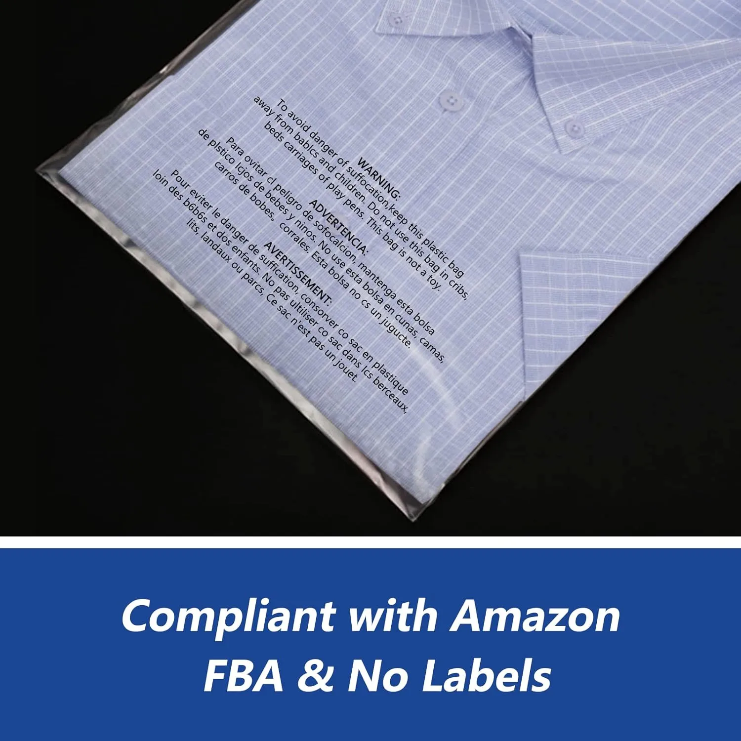 iMailer - 500 Count - 11" x 14" Clear Plastic Poly Bags with Suffocation Warning for Prints, Photos, Documents, Clothing, T-Shirt - Resealable Adhesive,Not Strong