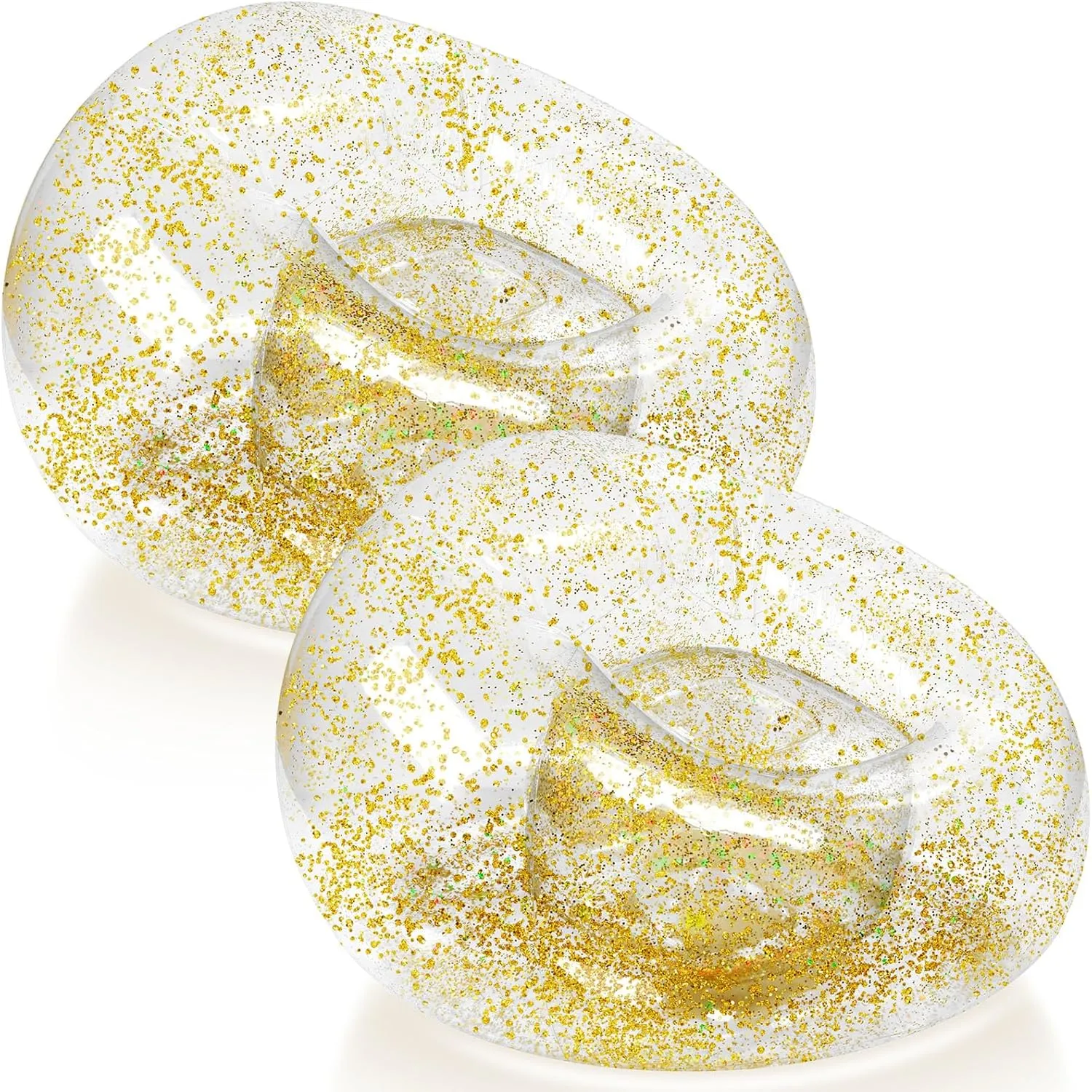 Inflatable Bean Bag Chair for Adult Bean Bag Sofa Chair Blow up Inflatable Furniture for Outdoor Living Room Bedroom Balcony Travel Party Gift Accessories(Gold Glitter,2 Pcs)