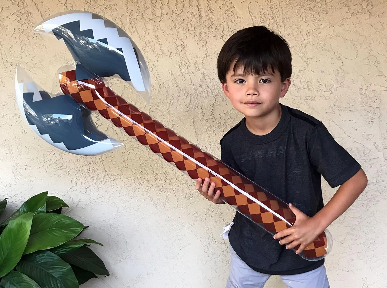 Inflatable Weapons - Pixel Diamond Swords, Pickaxes, Hatchets, Axes, Tridents, and Shields (2 of Each) - Blow up Pixel Party Favors - Gift Bags - Costumes - Pool Parties - 12-Pack