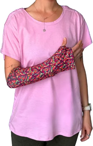 Inspired Comforts Reversible Arm Cast Cover - Washable, Stylish, Elastic Fit Geometric Patterns_L
