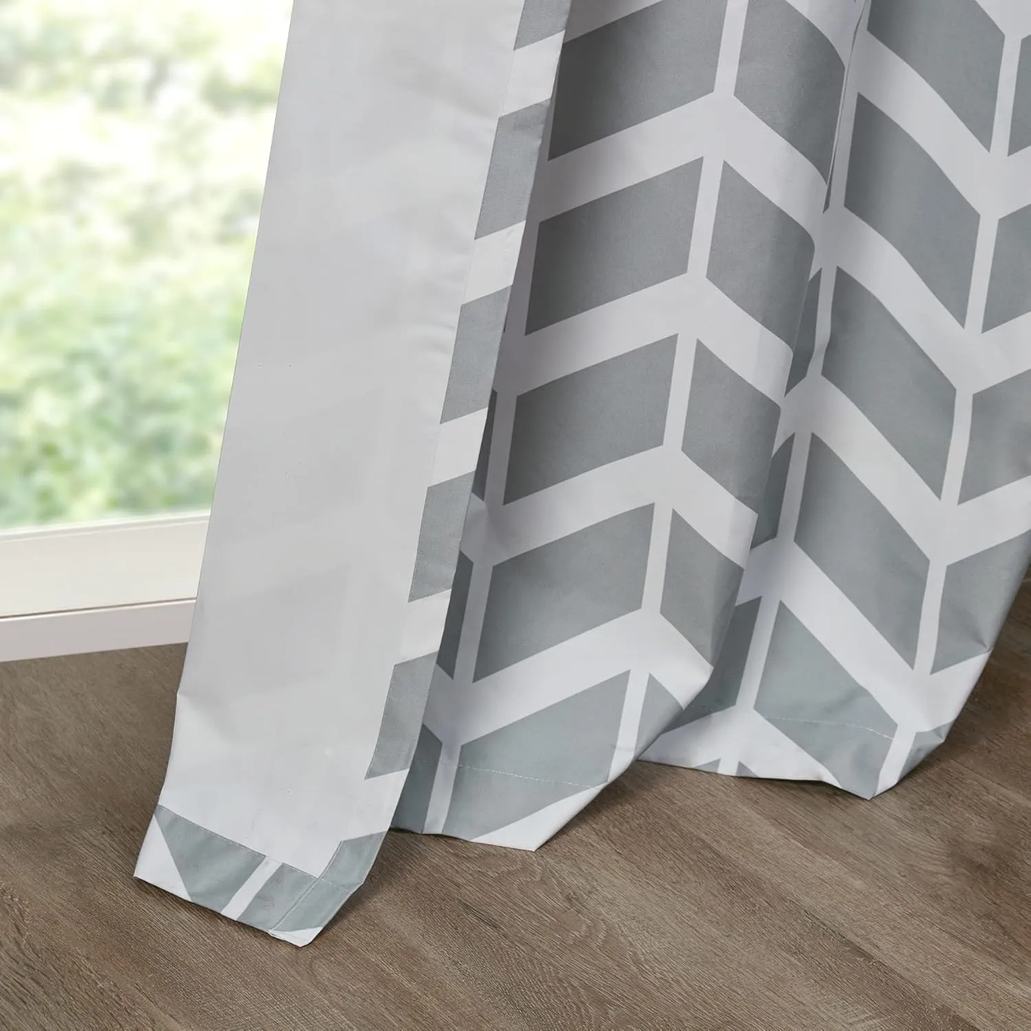 Intelligent Design Alex Chevron Curtains for Living Room, Modern Contemporary Grommet Room Darkening Panels for Bedroom, Geometric Window Panel, 42X63, 2-Panel Pack, 42x63, Aqua