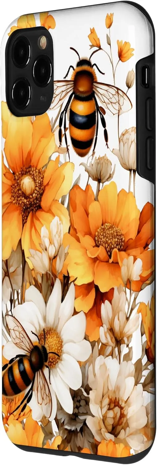 iPhone 11 Pro Honey Bees Bumble Bees Flowers Gardening Design Case