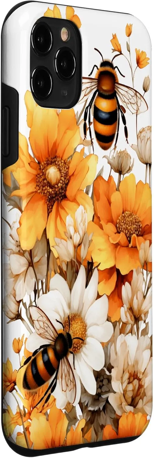 iPhone 11 Pro Honey Bees Bumble Bees Flowers Gardening Design Case