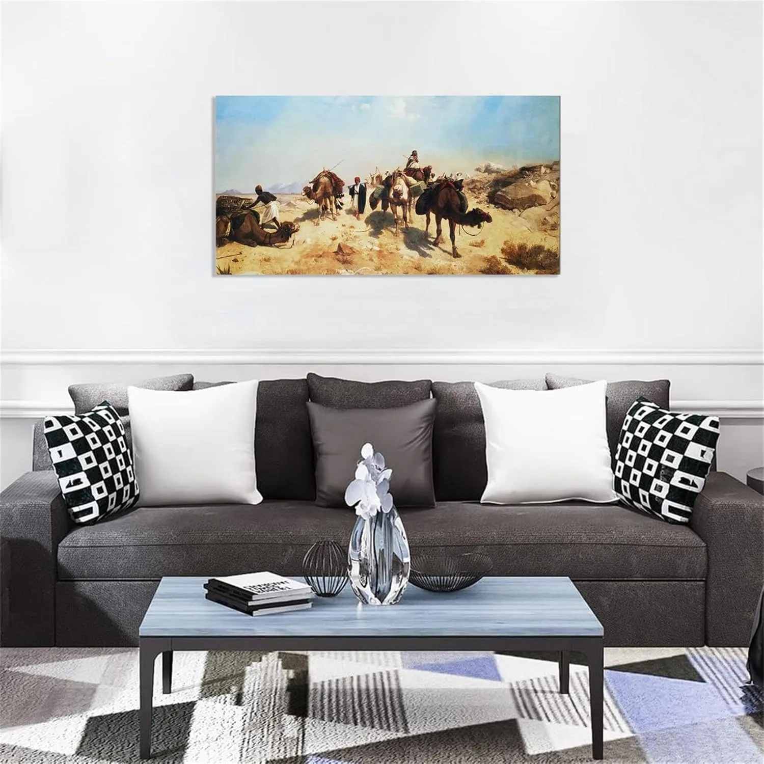 Jean-Leon Gerome《Crossing the Desert》Canvas Oil Painting World Famous Artwork Picture Modern Wall Decor Home Decoration 125x70cm(49x28in) Frameless
