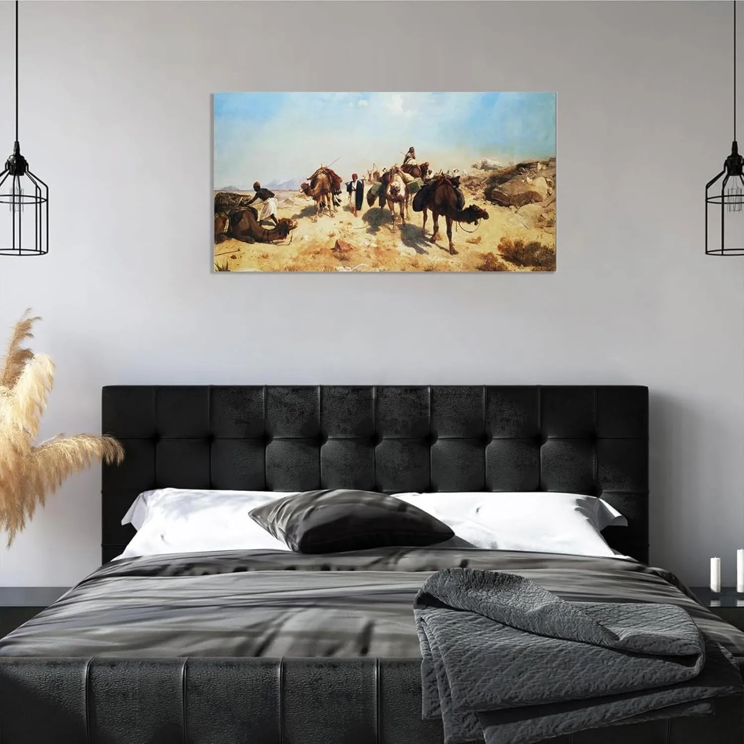 Jean-Leon Gerome《Crossing the Desert》Canvas Oil Painting World Famous Artwork Picture Modern Wall Decor Home Decoration 125x70cm(49x28in) Frameless