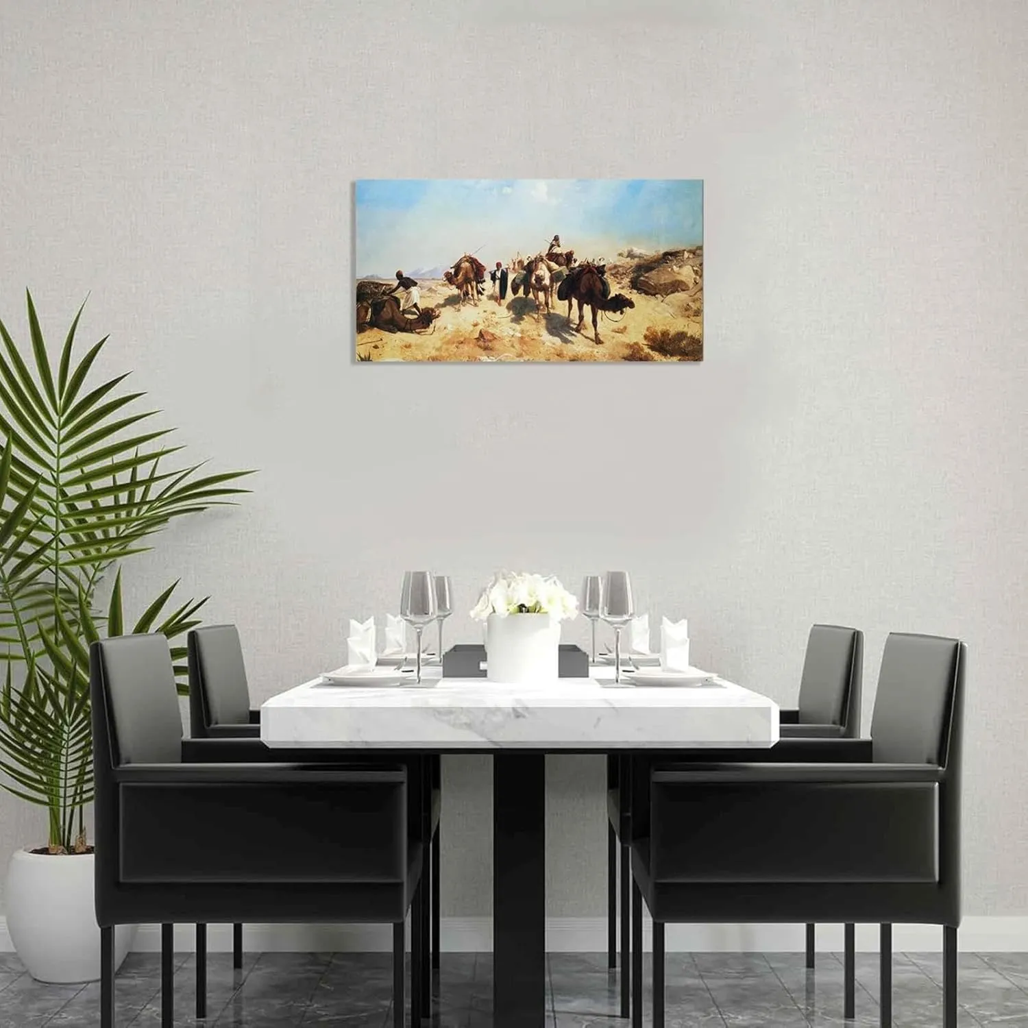 Jean-Leon Gerome《Crossing the Desert》Canvas Oil Painting World Famous Artwork Picture Modern Wall Decor Home Decoration 125x70cm(49x28in) Frameless