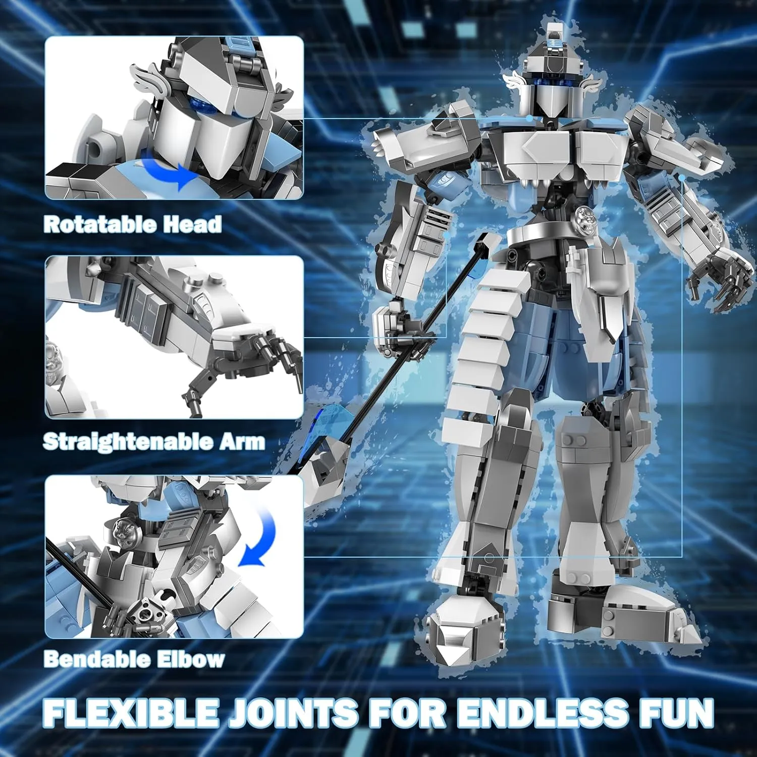 JMBricklayer Mech Building Sets for Adults 70126, Mecha Robot Action Figures Display Model, Cool Transforming Battle Toy for Boys Girls, Mech Sets Model and Assembly Toy for Teens Adult(707 Pieces)