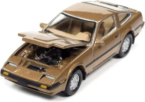 Johnny Lightning 1984 Nissan 300ZX Aspen Gold Metallic with Black Stripes Classic Gold Collection Series Limited Edition to 12480 Pieces Worldwide 1/64 Diecast Model Car