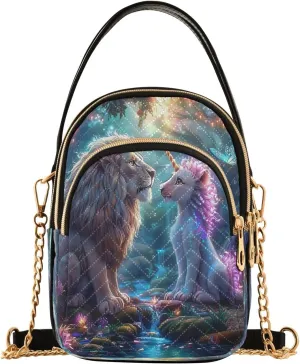 Joisal Rainbow Colored Tree Women Crossbody Bags Triple Zip Women's Shoulder Bag, Womans Purses