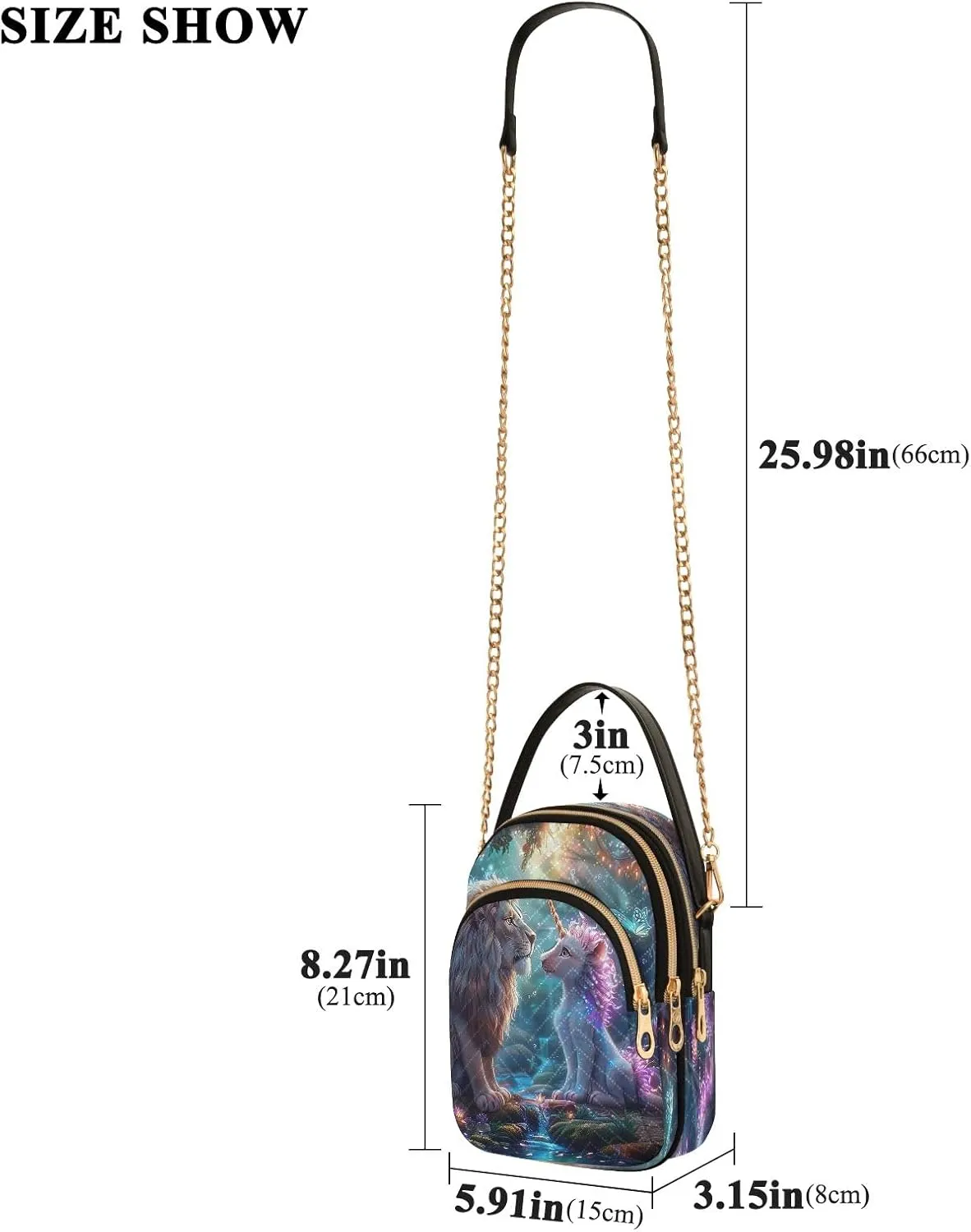 Joisal Rainbow Colored Tree Women Crossbody Bags Triple Zip Women's Shoulder Bag, Womans Purses