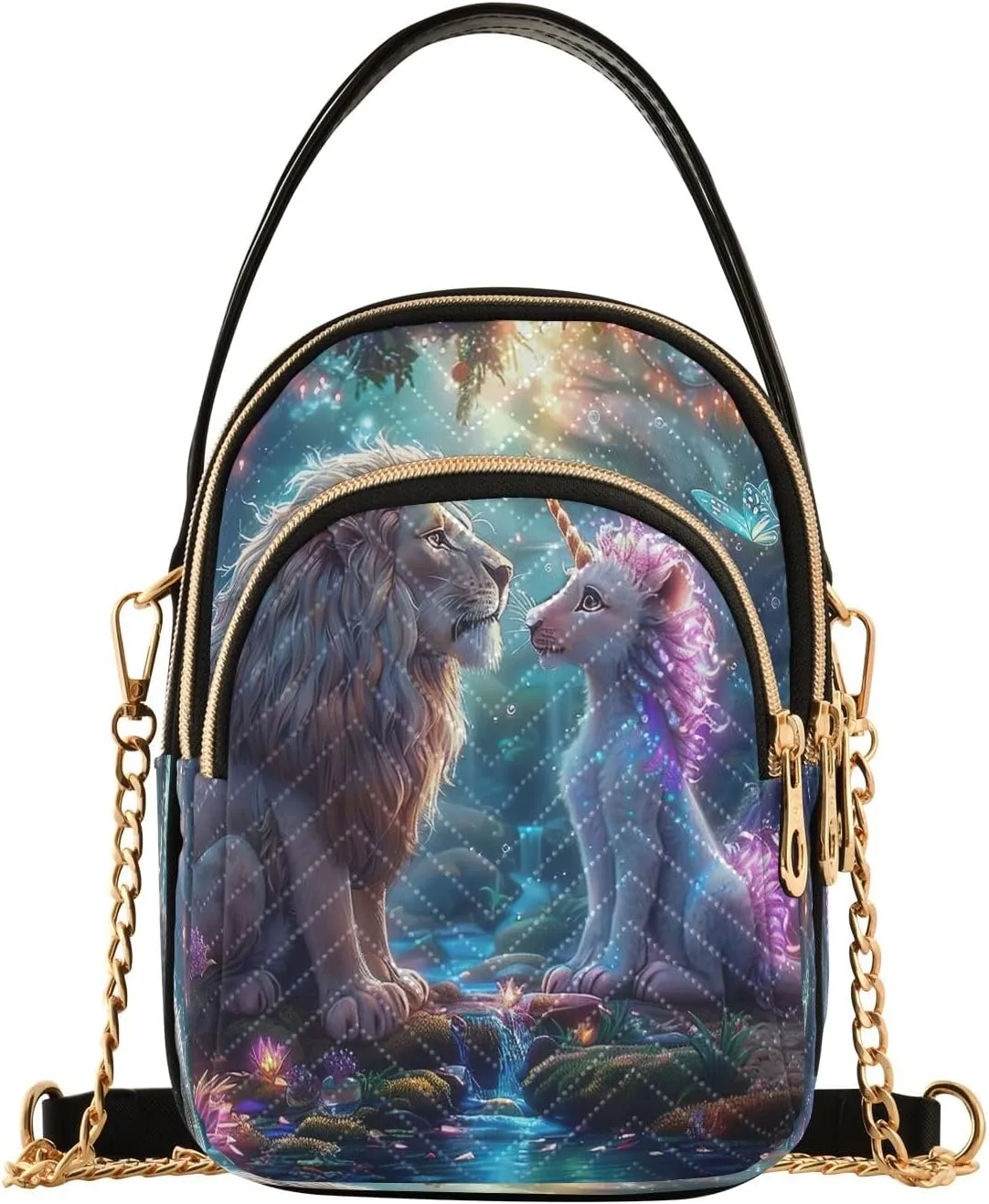 Joisal Rainbow Colored Tree Women Crossbody Bags Triple Zip Women's Shoulder Bag, Womans Purses