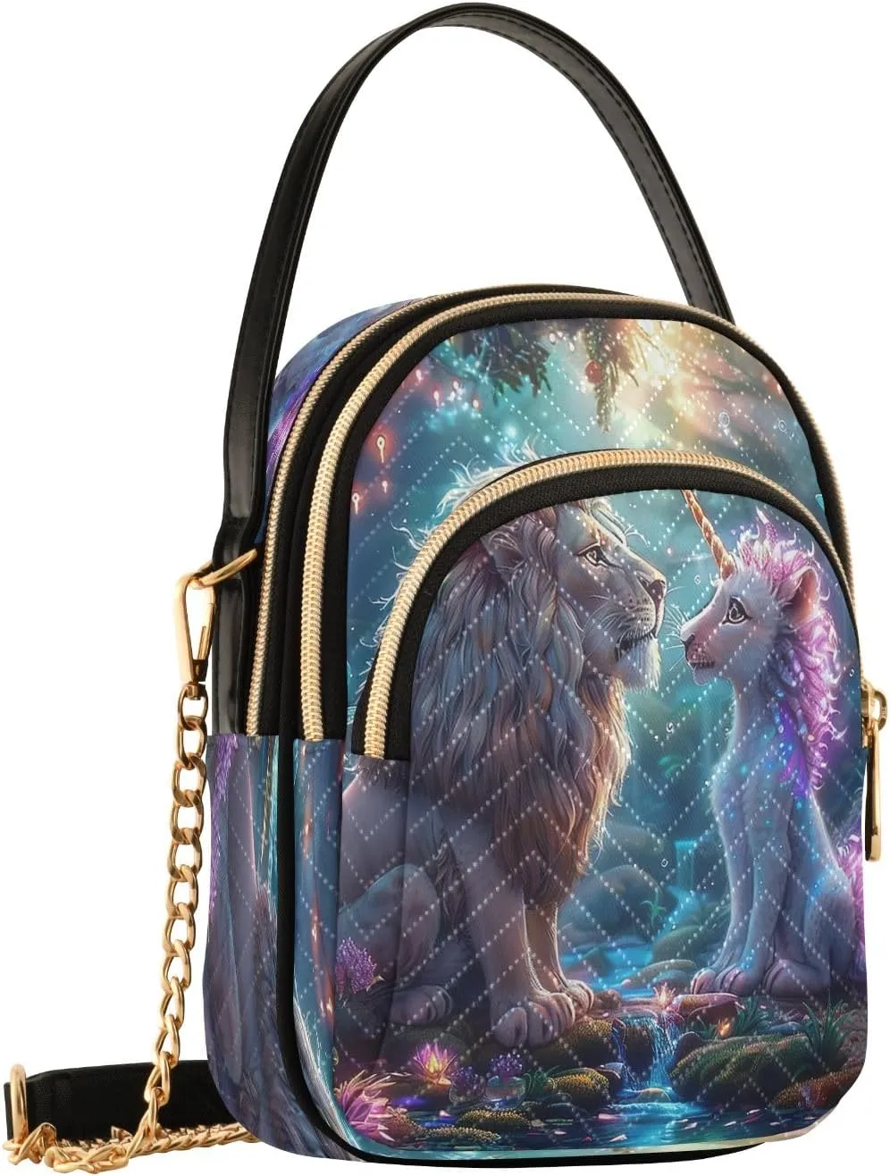 Joisal Rainbow Colored Tree Women Crossbody Bags Triple Zip Women's Shoulder Bag, Womans Purses