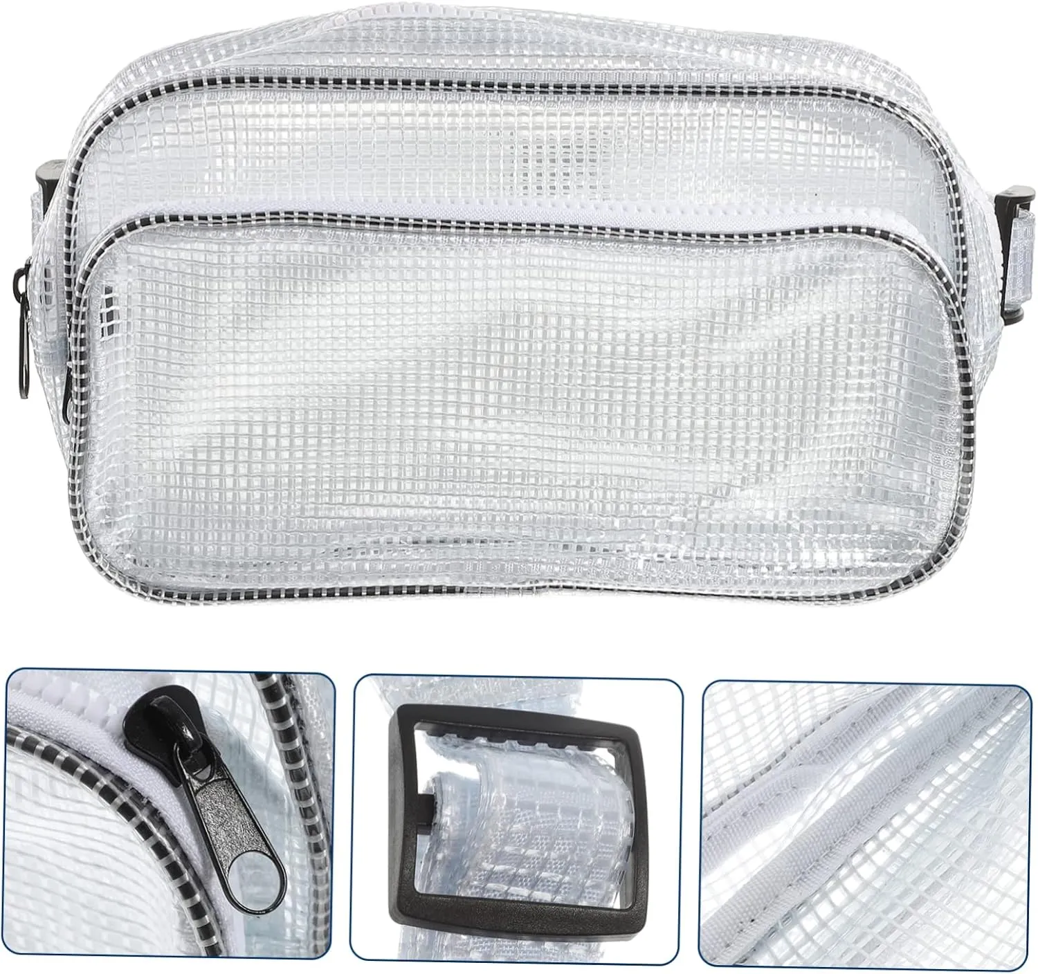 jojofuny 2pcs Pvc Tool Bag Packing Reusable Garbage Duffle Bag Tote Travel Storage Bag Clear Belt Stadium Bags Sports Waist Bag Engineer Waist Bag Change Storage Pouch Suspenders Lole White