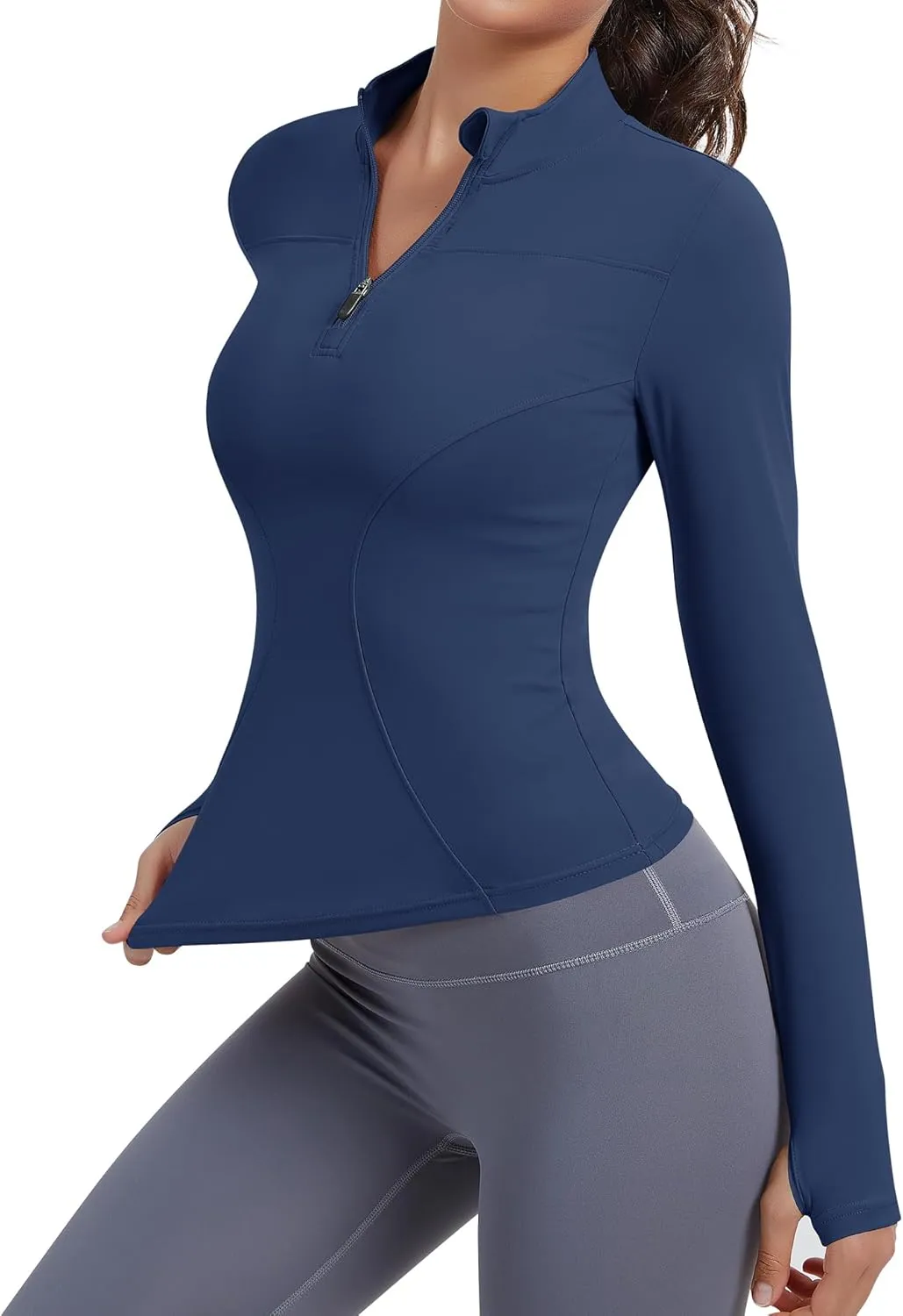 JoyGirl Women Workout Jacket Cropped Running Jackets Zip Up Gym Athletic Tops Yoga Top with Thumb Holes