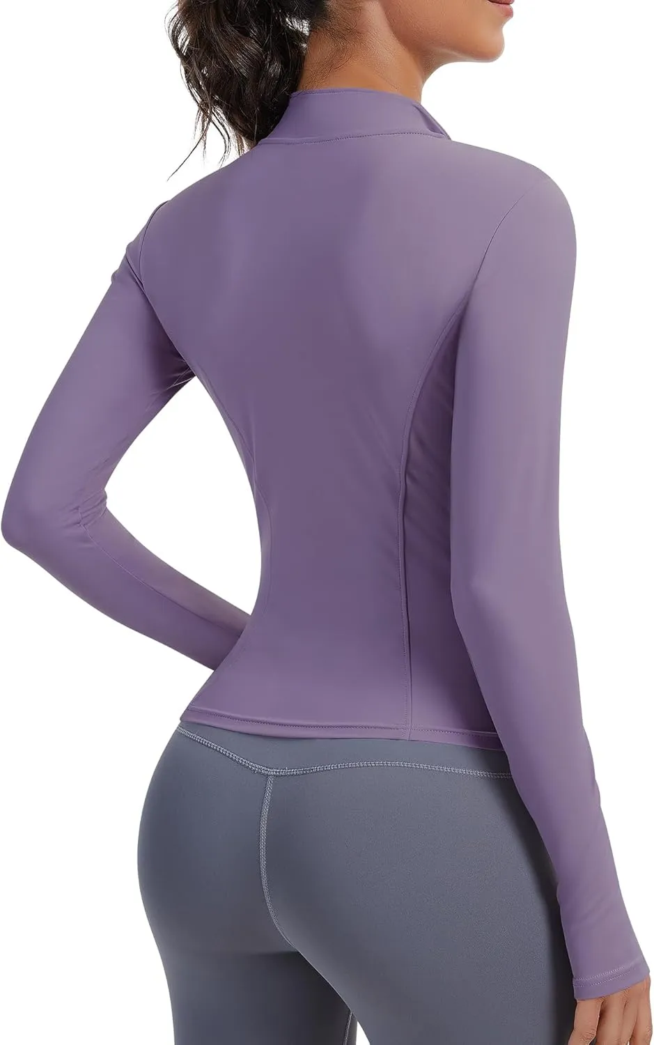 JoyGirl Women Workout Jacket Cropped Running Jackets Zip Up Gym Athletic Tops Yoga Top with Thumb Holes