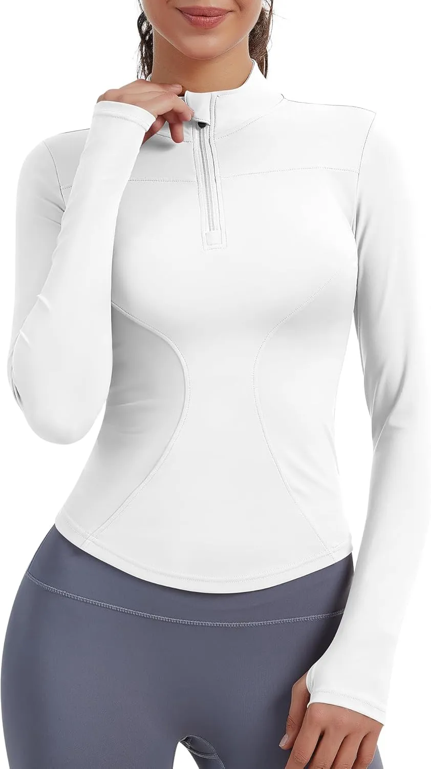 JoyGirl Women Workout Jacket Cropped Running Jackets Zip Up Gym Athletic Tops Yoga Top with Thumb Holes