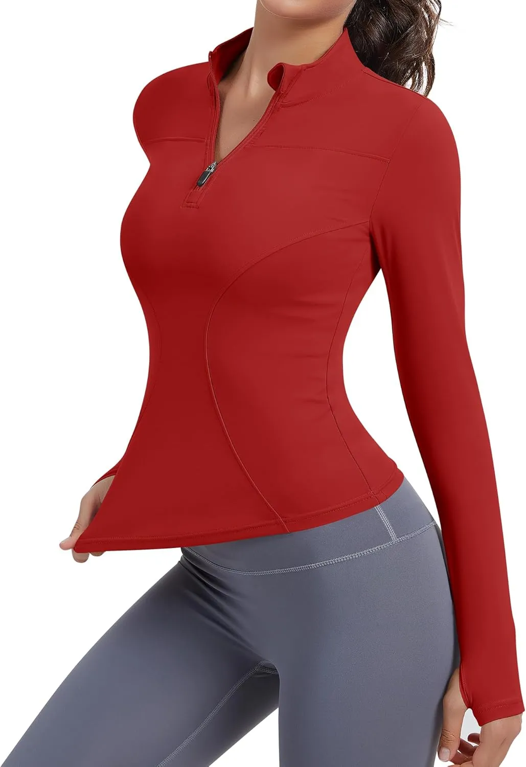 JoyGirl Women Workout Jacket Cropped Running Jackets Zip Up Gym Athletic Tops Yoga Top with Thumb Holes