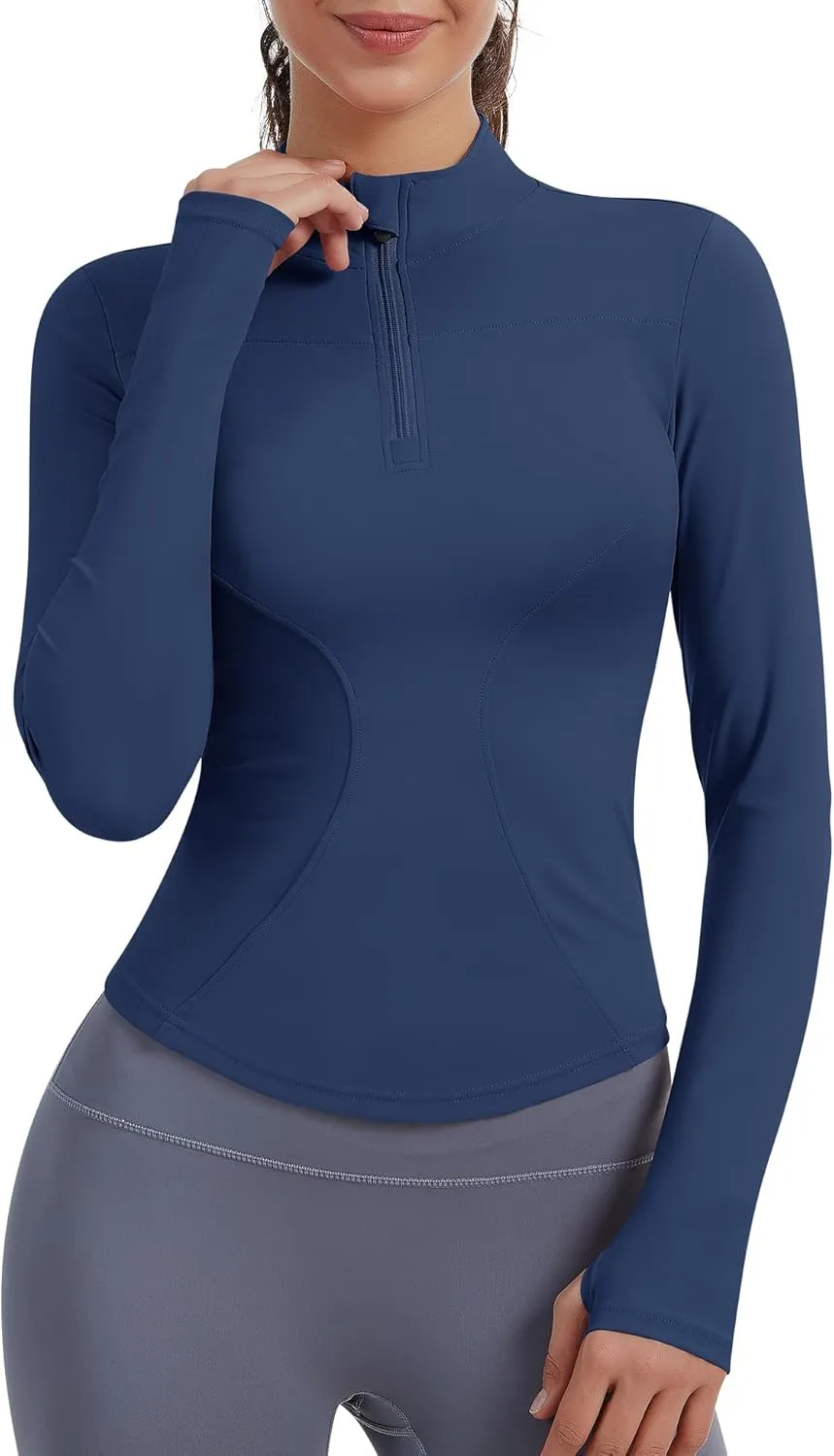 JoyGirl Women Workout Jacket Cropped Running Jackets Zip Up Gym Athletic Tops Yoga Top with Thumb Holes