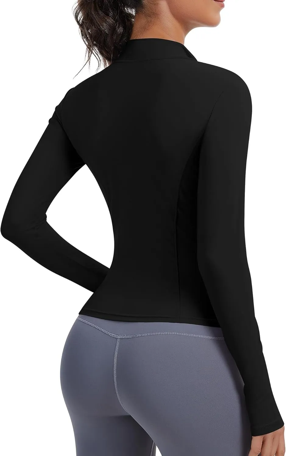 JoyGirl Women Workout Jacket Cropped Running Jackets Zip Up Gym Athletic Tops Yoga Top with Thumb Holes