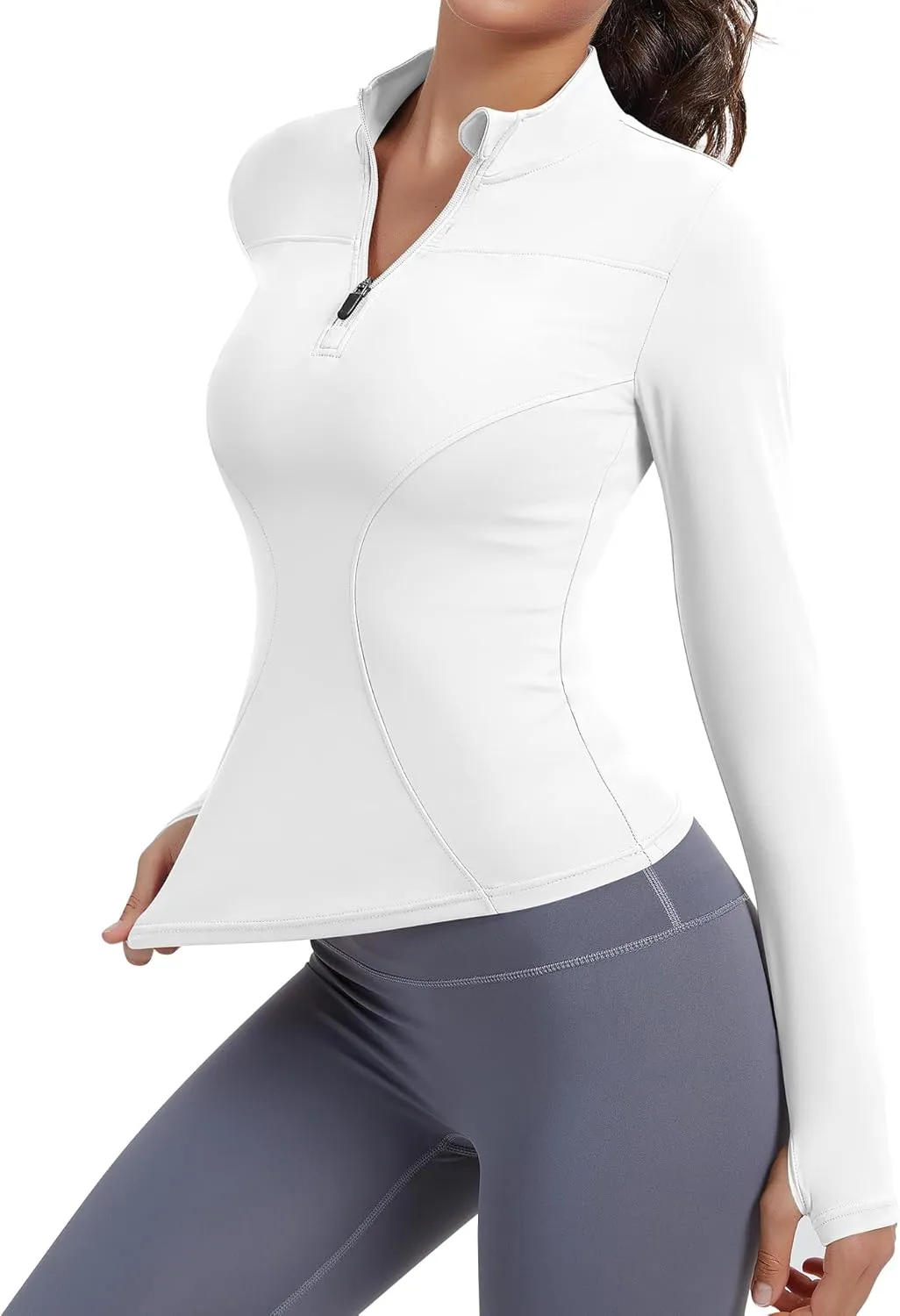 JoyGirl Women Workout Jacket Cropped Running Jackets Zip Up Gym Athletic Tops Yoga Top with Thumb Holes