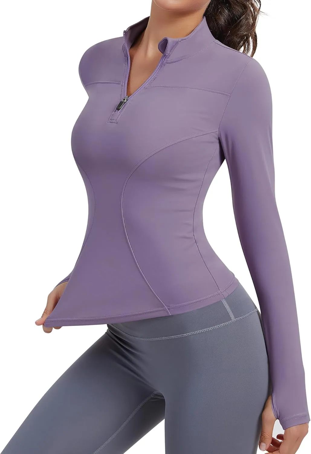 JoyGirl Women Workout Jacket Cropped Running Jackets Zip Up Gym Athletic Tops Yoga Top with Thumb Holes