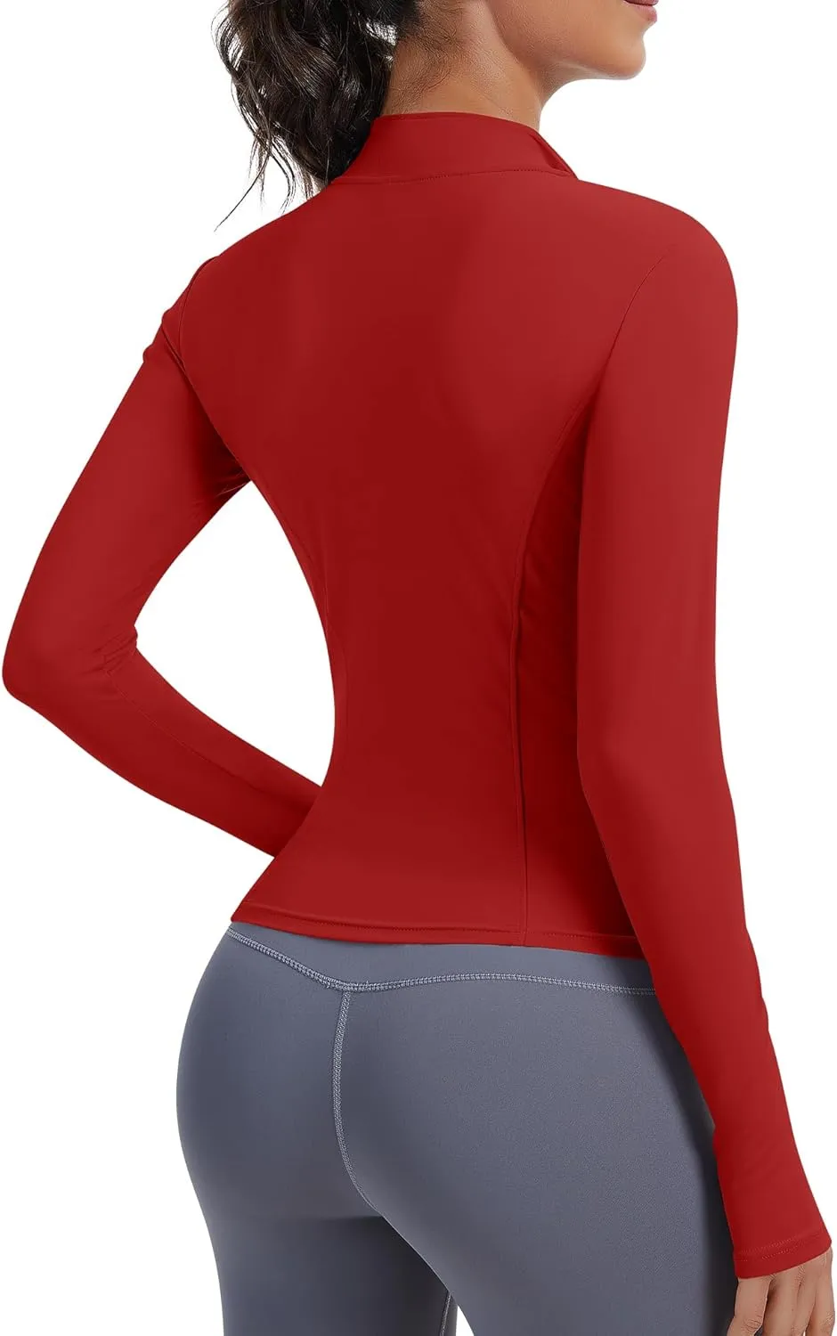 JoyGirl Women Workout Jacket Cropped Running Jackets Zip Up Gym Athletic Tops Yoga Top with Thumb Holes