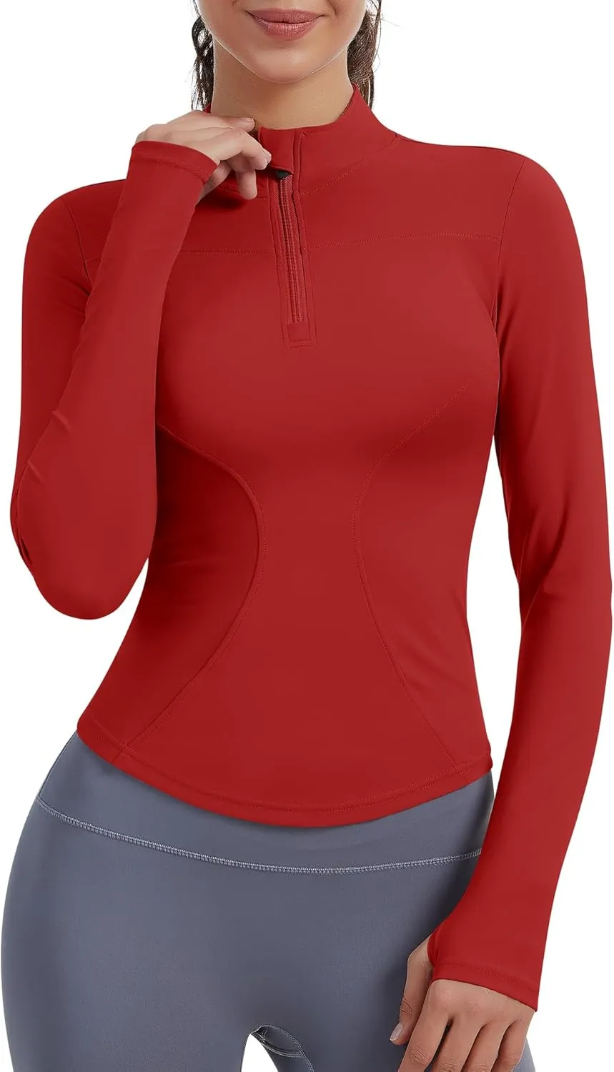 JoyGirl Women Workout Jacket Cropped Running Jackets Zip Up Gym Athletic Tops Yoga Top with Thumb Holes