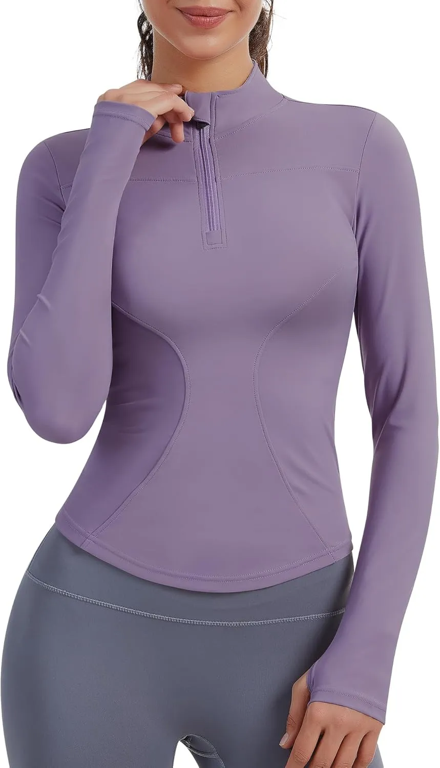 JoyGirl Women Workout Jacket Cropped Running Jackets Zip Up Gym Athletic Tops Yoga Top with Thumb Holes