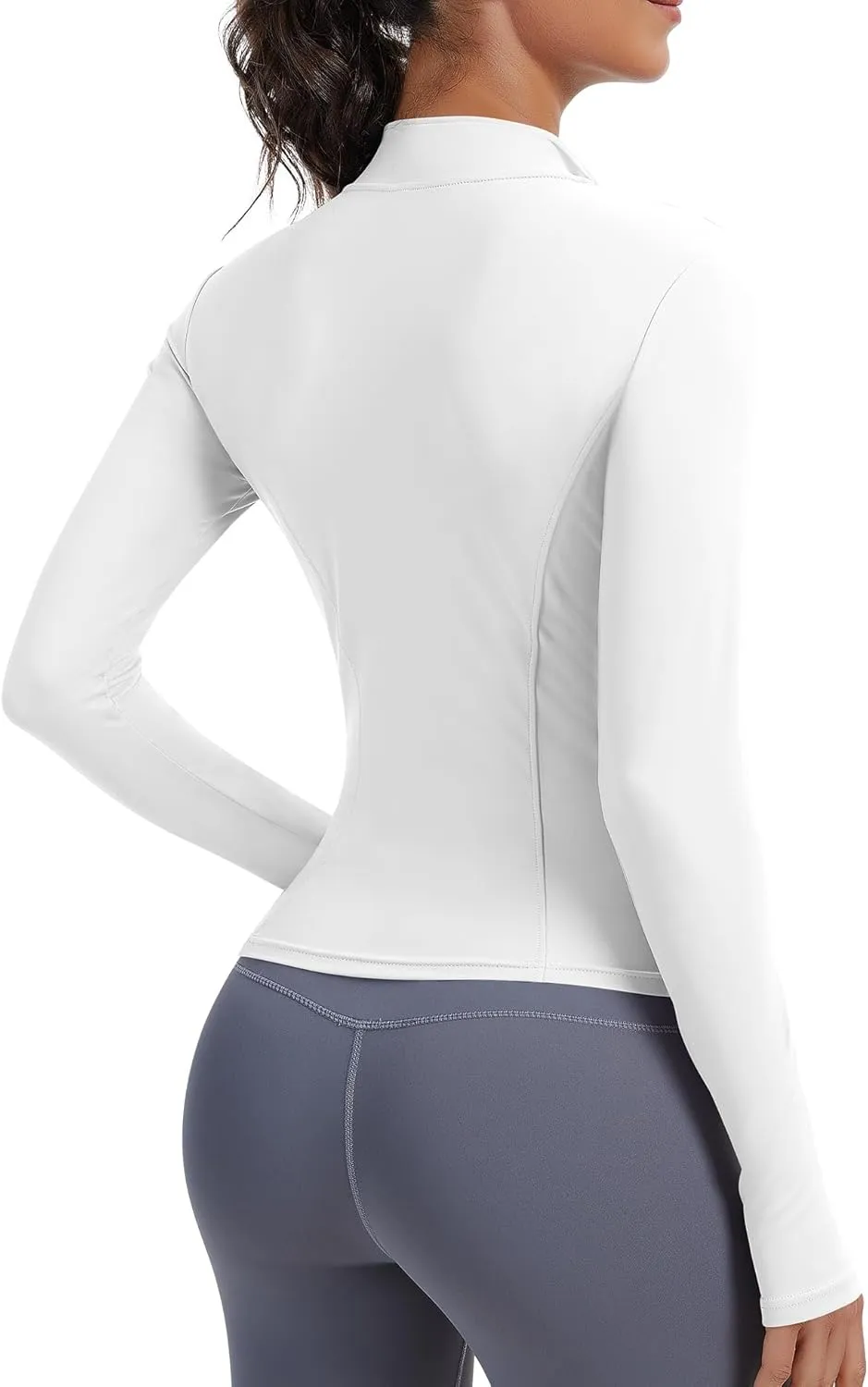 JoyGirl Women Workout Jacket Cropped Running Jackets Zip Up Gym Athletic Tops Yoga Top with Thumb Holes