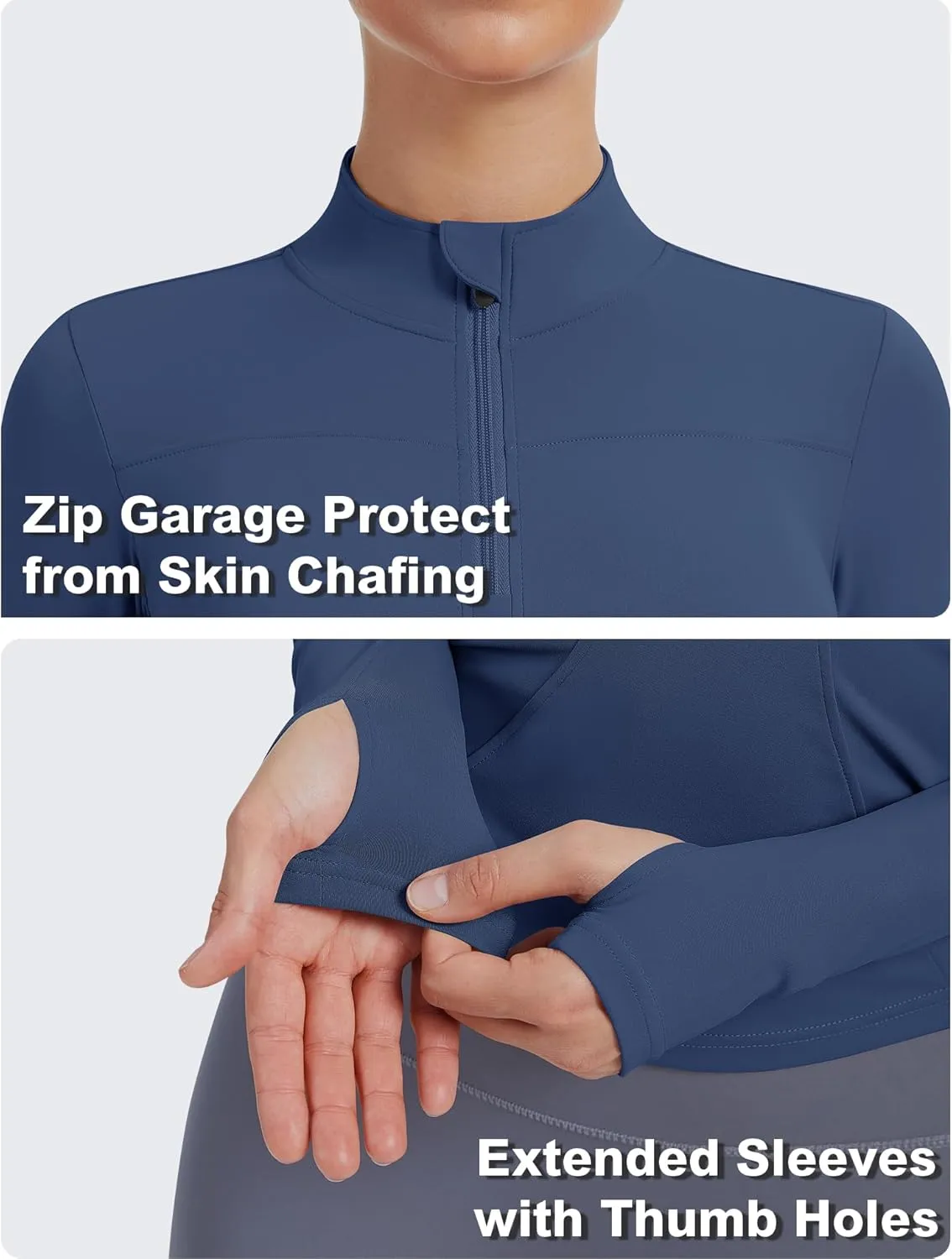 JoyGirl Women Workout Jacket Cropped Running Jackets Zip Up Gym Athletic Tops Yoga Top with Thumb Holes