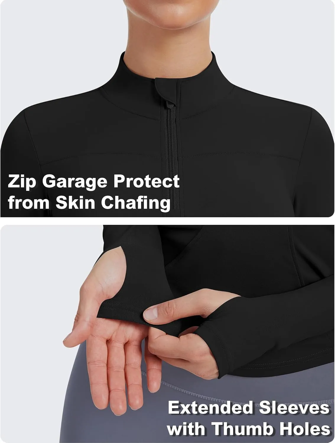 JoyGirl Women Workout Jacket Cropped Running Jackets Zip Up Gym Athletic Tops Yoga Top with Thumb Holes