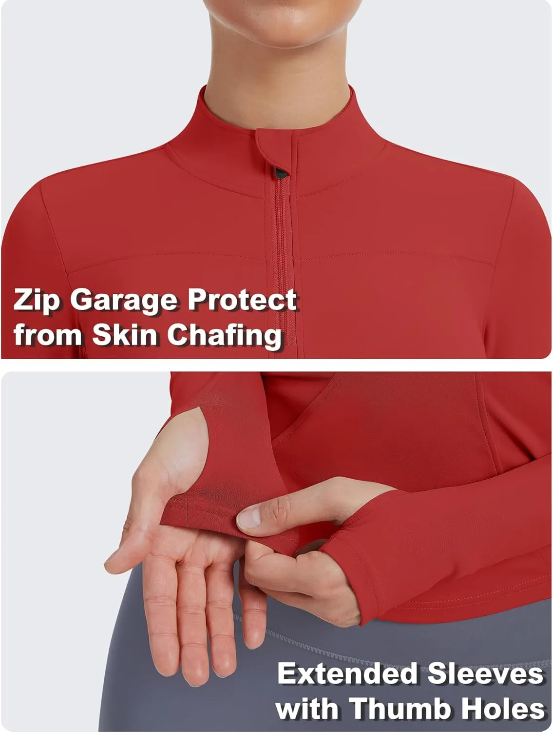 JoyGirl Women Workout Jacket Cropped Running Jackets Zip Up Gym Athletic Tops Yoga Top with Thumb Holes