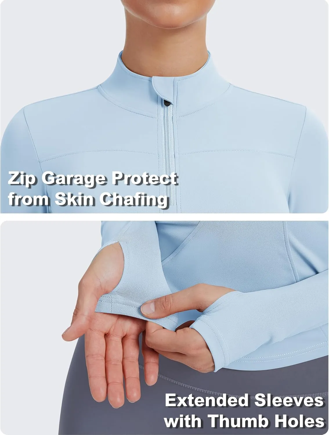 JoyGirl Women Workout Jacket Cropped Running Jackets Zip Up Gym Athletic Tops Yoga Top with Thumb Holes