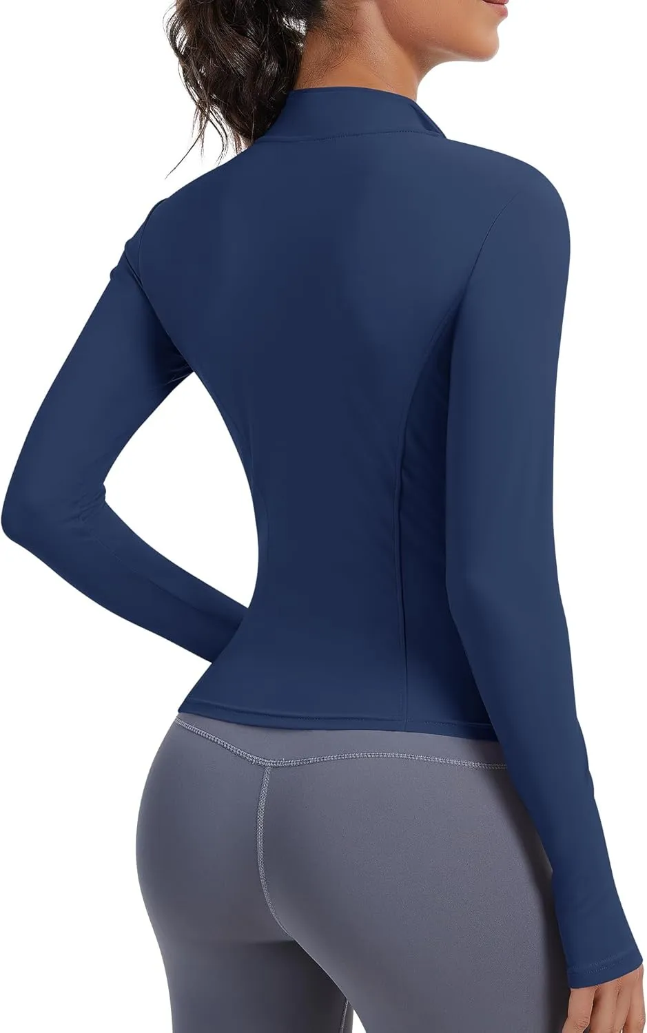 JoyGirl Women Workout Jacket Cropped Running Jackets Zip Up Gym Athletic Tops Yoga Top with Thumb Holes