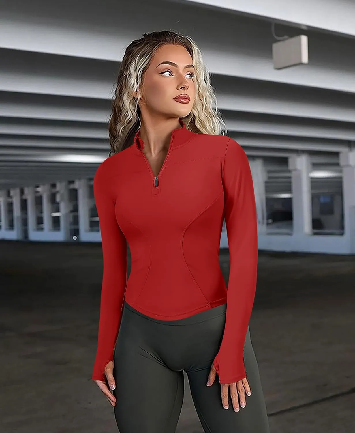 JoyGirl Women Workout Jacket Cropped Running Jackets Zip Up Gym Athletic Tops Yoga Top with Thumb Holes