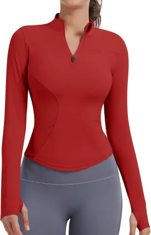 JoyGirl Women Workout Jacket Cropped Running Jackets Zip Up Gym Athletic Tops Yoga Top with Thumb Holes
