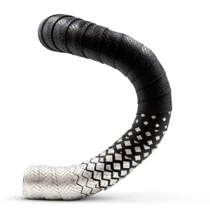 JRC Components Orimono Metallic Bicycle Handlebar Tape | Set of 2 Comfortable Bar Tape for Road Bike | Gravel Bicycle Handlebar Wrap with Bar End Plugs | Enhance Your Bike Grip - (Silver)