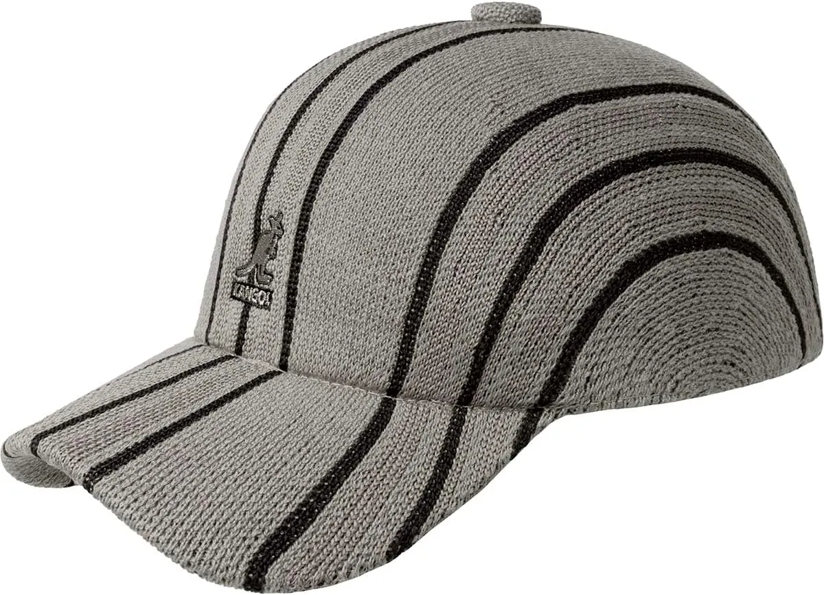 Kangol Don Stripe Spacecap Hat - Warm Grey/XL Baseball & Sport Caps