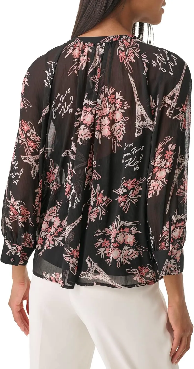 KARL LAGERFELD Women's Everyday Printed Blouse