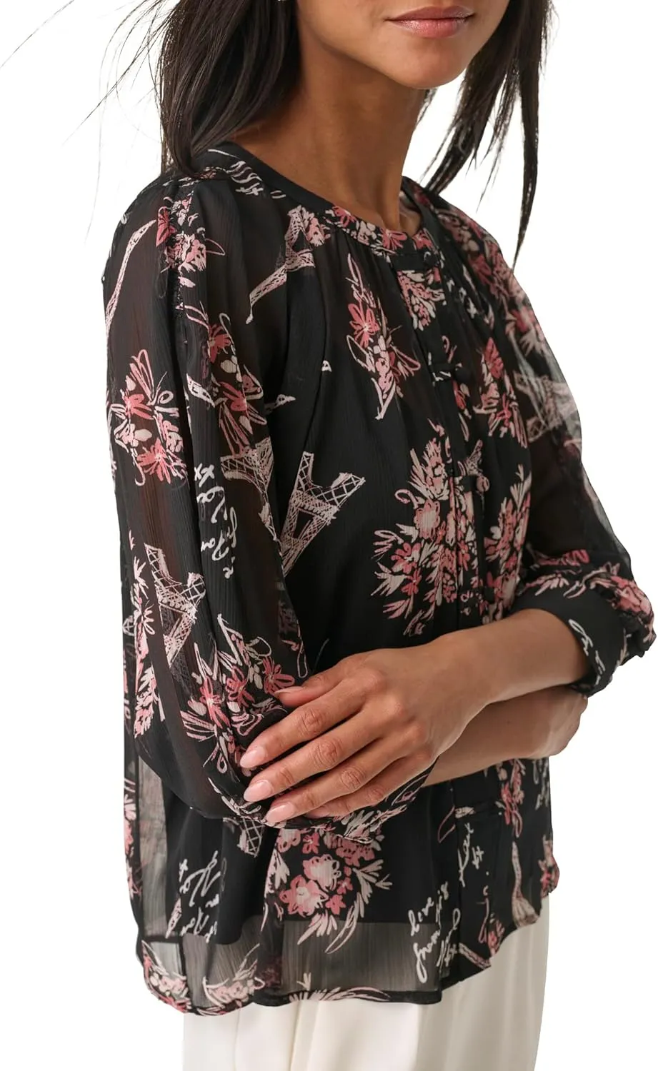 KARL LAGERFELD Women's Everyday Printed Blouse