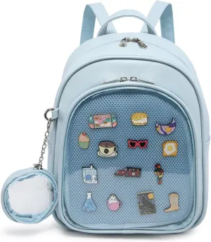 Kawaii Backpack PU Leather Ita Bag Aesthetic Cute Purse Pin Display