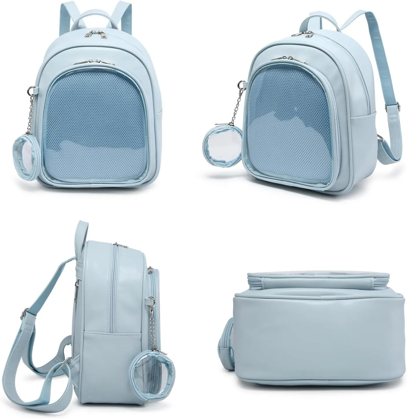 Kawaii Backpack PU Leather Ita Bag Aesthetic Cute Purse Pin Display
