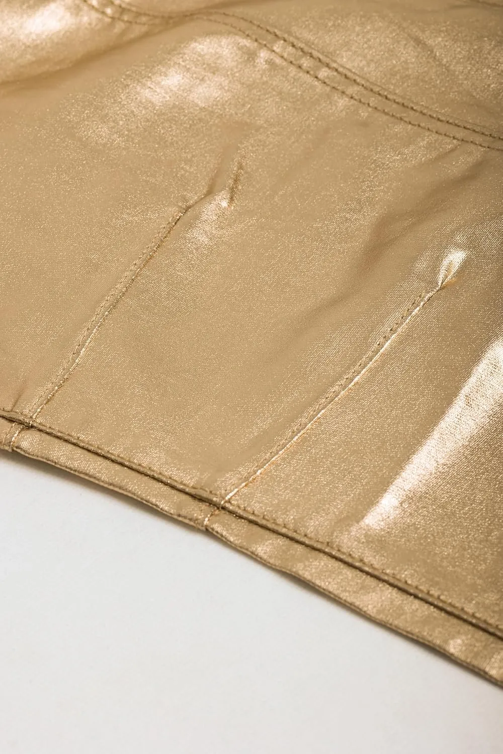 Kedera Women's Shiny Metallic Barrel Jeans - Straight Wide Leg Glitter Denim Pants - Y2K Disco Horseshoe Trousers