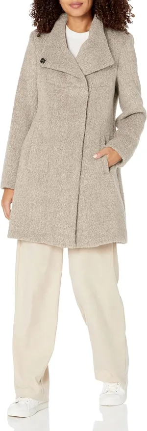 KENNETH COLE Women's Houndstooth Wool Blend Knit Coat