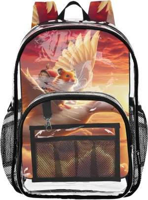 Kids Backpack Boys Girls Sunset Soar Hamster Duck Glow Clear Bag for Women Travel Pvc Transparent Bags School