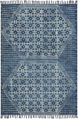 Kilim Rug 10x14 Area Rug Blue & Beige Cotton Dhurrie Geometric Thick 0.19 inches Stone Easy Washable Rug Hand Wash Cotton Carpet Flatweave Rug Indoor Outdoor Rugs for Living Room, Bedroom
