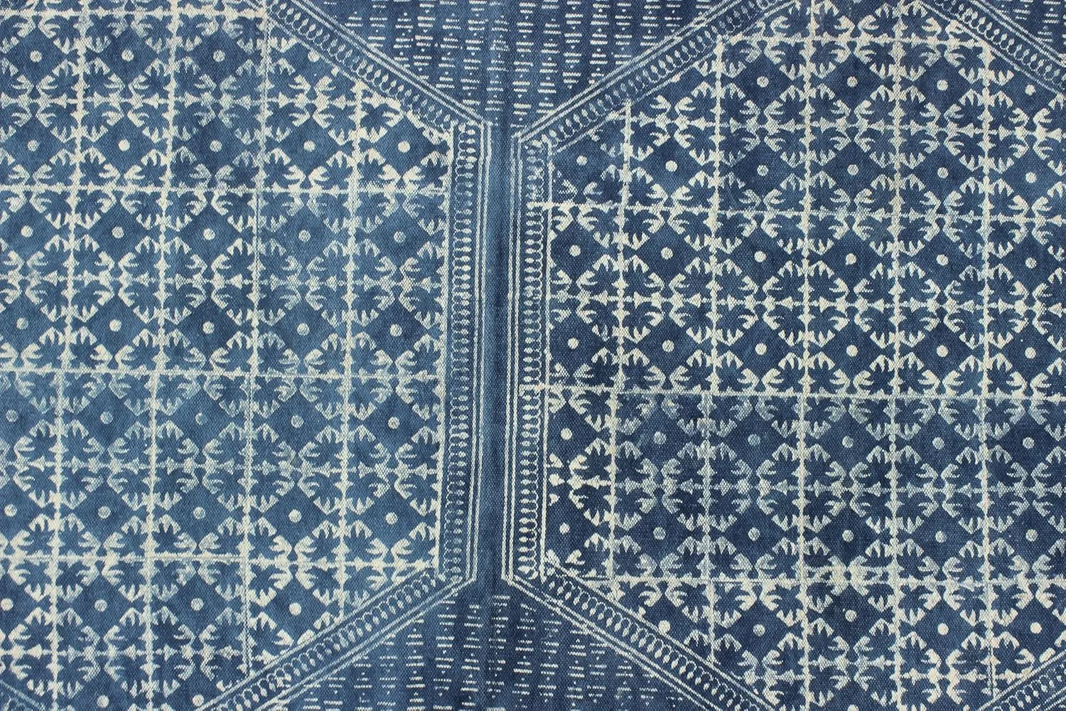Kilim Rug 10x14 Area Rug Blue & Beige Cotton Dhurrie Geometric Thick 0.19 inches Stone Easy Washable Rug Hand Wash Cotton Carpet Flatweave Rug Indoor Outdoor Rugs for Living Room, Bedroom