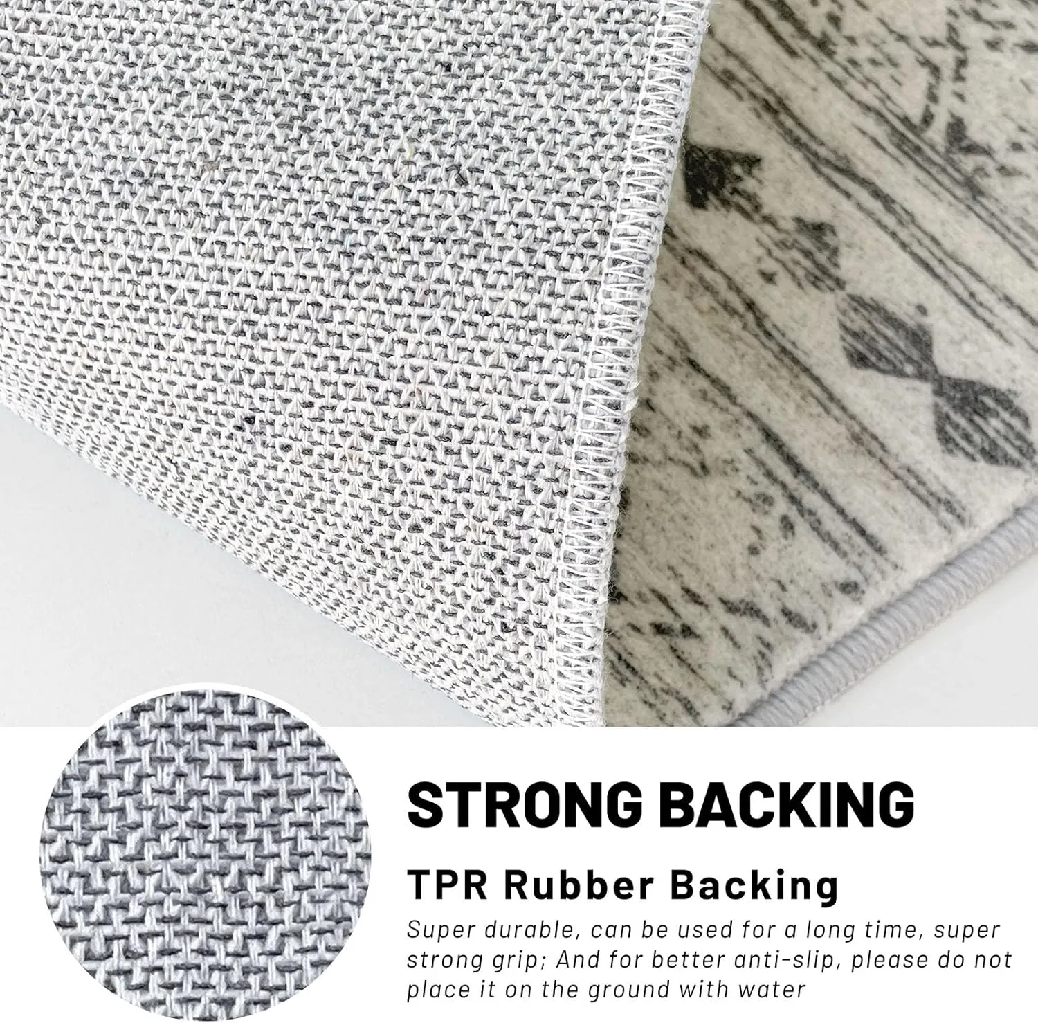 KUTA Area Rug 5x7 Grey, Washable Boho Large Living Room Moroccan Rugs Non-Slip, Ultra Soft Geometric Traditional Farmhouse Carpet for Dining Room Bedroom Dorm Office Home Décor