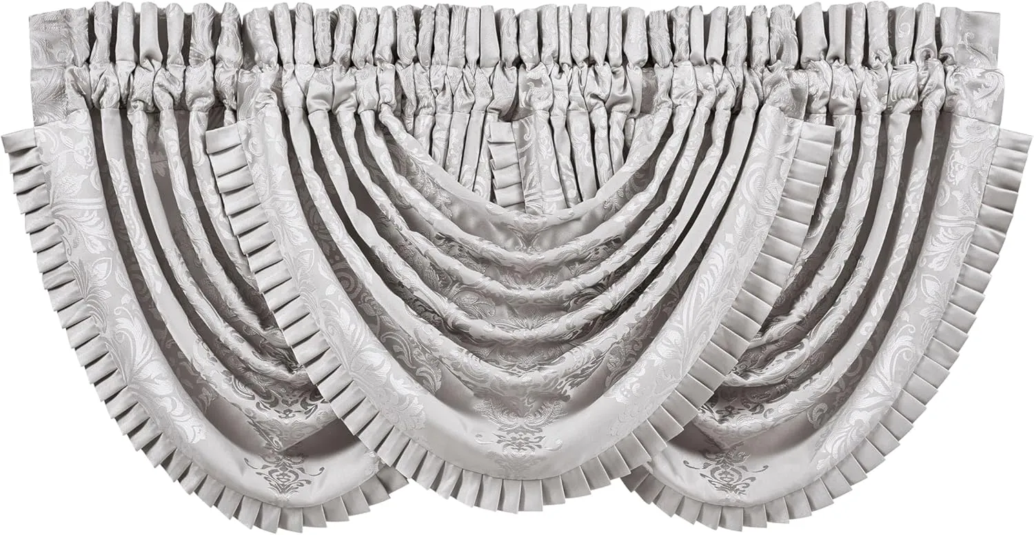 La Scala Waterfall Window Valance Silver 49 x 33