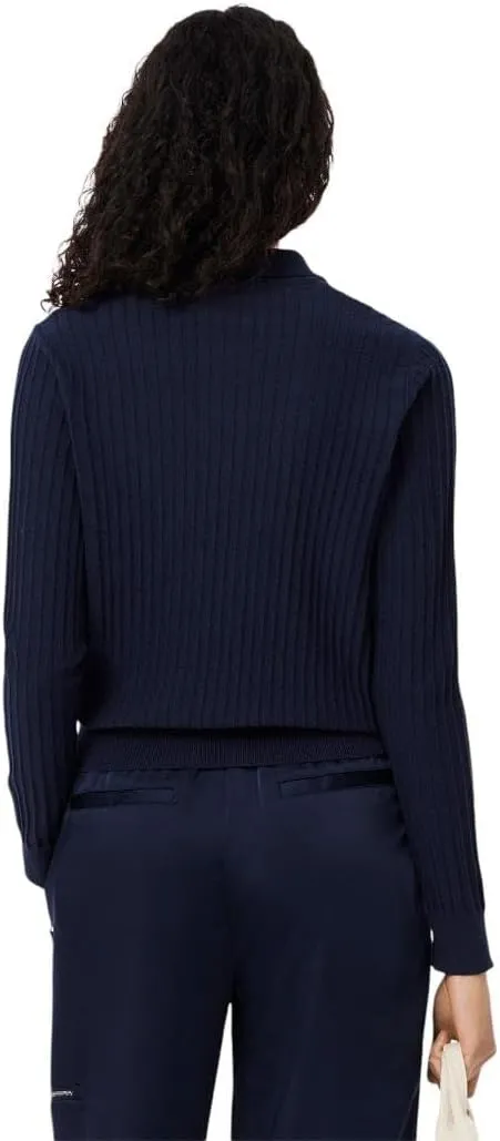 Lacoste Women's Regular Fit Ribbed Knit Polo Shirt